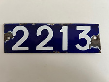 1910s 1920s Small Porcelain Number Sign (License Plate?)  #2213 Made in Burma picture
