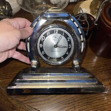 Antique Working 1920's Lux Art Deco Horseshoe Mantle Clock Works But Needs Work picture