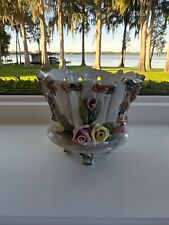 Vintage V Bassano Capodimonte Floral Planter Made in Italy picture