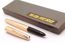 Lot Of 5 pcs Early HERO 340 Full Gold Plated Fountain Pen Vintage New Old Stock picture