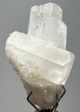 Full Terminated Twin Beryl var. Goshenite Crystals with Quartz on Albite, 22 CT picture