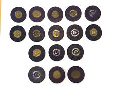 Vintage collection of 16 rare Rainbow Club ten cent casino chips from '67-'70 picture