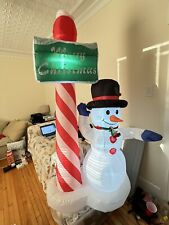 6' Inflatable Lighted Snowman with Merry Christmas Sign Christmas Yard Art Decor picture