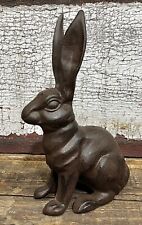 Long-Earred Rabbit Hare Brown Cast Iron Bunny Rabbit , 10.5” x 7” picture