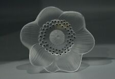 LALIQUE Crystal Frosted Glass Anemone Flower Paperweight Floral Statue Sculpture picture