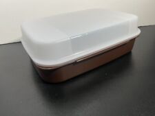 Tupperware Large Storzalot Signature Line Container Hinged Lid Brown picture