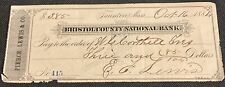 Bristol County National Bank 1884 Check Taunton, MA picture