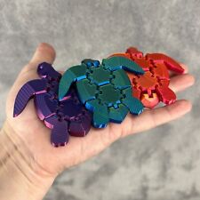 Sea Turtle Set Of Green Orange And Purple 3D Printed Desk Or Shelf Decorations picture