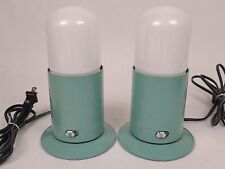 2 Vtg Mitsubishi Marathon Torch Lamp Desk Table Wall Light Painted Mint Green picture