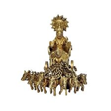 Brass Lord Surya with His 7 Horses sculpture , 8.5-inch WITH FREE GIFT INSIDE picture