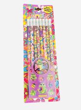 New 1990's Vintage Lisa Frank Pencil & 10 Stickers Set 8 Pack Frogs P1294 picture