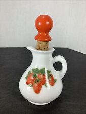 Vintage~ Avon® Milk Glass Strawberry Decorative Pitcher/Perfume Bottle w/Stopper picture