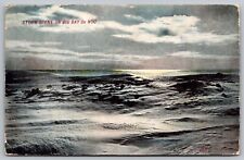 Big Bay Storm Scene De Noc Cancel Escanaba Michigan MI WOB Vintage PM Postcard picture