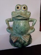 Rare Very Unique Green Frog Cookie Jar. NOHO Studios. Clever Choice. picture