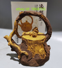 13cm Yixing Zisha clay Tree stump monkey Kung Fu regimen tea pot with handle picture