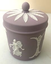 Wedgwood Purple Jasperware Dancing Hours Jar With Finial Lid Round Shaped picture