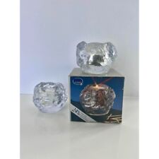 Vintage MCM 2 Vienna Lead Crystal Snowball candle holders picture