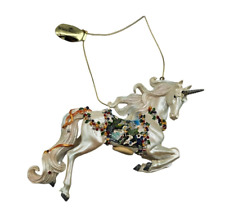 Vtg Ashton Drake Galleries Unicorn Christas Ornament Hand Painted NEW Galloping picture