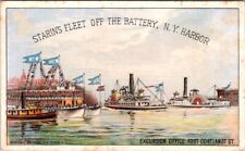 Starin's Fleet Battery NY Harbor Glen Island Steamers St Nicholas Laura M HPV1 picture