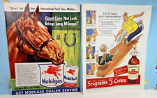 1942 Print Advertisements: Mobil Gas & Oil & Seagram's 5 Crown Whiskey Colliers picture