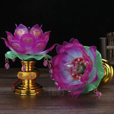 1pairs 13cm Colorful Buddhism Supplies Lotus Lamp Candle Buddha Supply Lamp picture