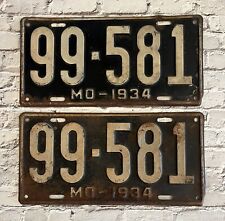 1934 Missouri License Plate Pair 99-581 picture