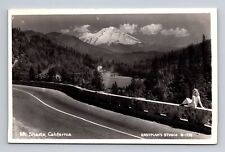 RPPC Postcard Mt. Shasta CA Scenic Roadway View Beautiful Woman Model Eastman picture