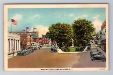 Newport RI-Rhode Island Washington Square Statue  Vintage Souvenir Postcard picture
