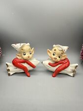 Vintage Pixie Elf Christmas rockets 🚀 Salt & pepper Shakers HTF Relco Japan picture
