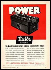 1949 Electric Storage Battery Company Exide Diesel Cranking Batteries Print Ad picture