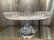Arthur Court Aluminum Grape/Glacier Glass Pedestal Footed Tray- Sogned 2004 picture