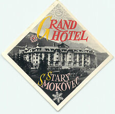 STARY SMOKOVEC CZECHOSLOVAKIA GRAND HOTEL VINTAGE LUGGAGE LABEL picture