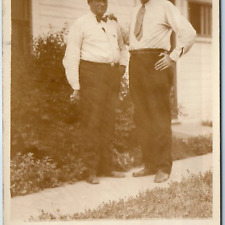 c1910s Outdoor Men RPPC Gentlemen Cowboy Hat House Sidewalk Classy Photo PC A245 picture