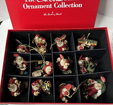 1999 Danbury Mint Coca Cola Santa Ornament Collection Set of 12 in Original Box picture
