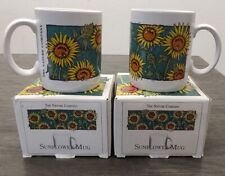 Rare Vintage The Nature Company 1992 Bumblebee Sunflower Mug Lot 2 Coffee Cups picture