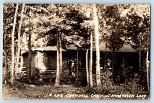 Wisconsin WI Postcard RPPC Photo A Les Crandall Cabin On Namakagon Lake c1940's picture