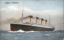 Vintage Postcard A/s Fred Mitchell RMS TITANIC Steamer Ship at Sea DISASTER picture