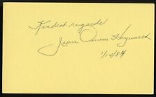 Jean Owens Hayworth signed autograph auto 3x5 Cut American Actress in Hunter picture