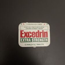 Vintage 1980 Excedrin Extra Strength Pain reliever Tablets Tin Pocket Size picture