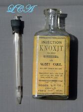 Rare KNOXIT bottle GONORRHEA & GLEET CURE w/SYRINGE for syphilis VD copy label picture