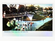 Wading Pond - Sam Houston Park Texas Postcard - Enhanced *Holographic Silver* picture