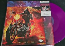Judas Priest Band Signed Autographed Invincible Shield JSA Purple Record Vinyl picture