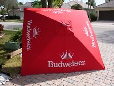 BUDWEISER 9 foot BEER UMBRELLA MARKET PATIO STYLE NEW HUGE RED picture