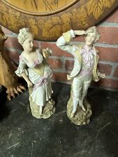 Pair of figurines ceramic porcelain Austria 1880s90 antique .  picture