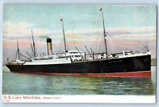 Manitoba Canada Postcard S S Steamer Ship At Lake Manitoba c1910's Antique picture