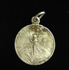 Vintage Saint Michael the Archangel Aluminum Medal Religious Holy Catholic picture