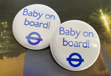2 x Baby on board 38mm Brand New Button Pin Badge. FREE UK POSTAGE picture