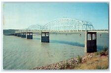 1960 South Dakota Largest Bridge Exterior View Chamberlain South Dakota Postcard picture
