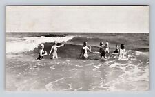 Long Beach NC-North Carolina, Surf Bathing, Antique, Vintage c1957 Postcard picture