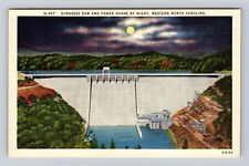 Murphy NC-North Carolina, Hiwassee Dam, Power House by Night, Vintage Postcard picture